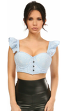 Underwire Bustier Top w/Removable Ruffle Sleeves