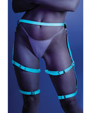 Glow Black Light Buckle Up Glow in the Dark Leg Harness - Light Blue