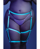 Glow Black Light Buckle Up Glow in the Dark Leg Harness - Light Blue