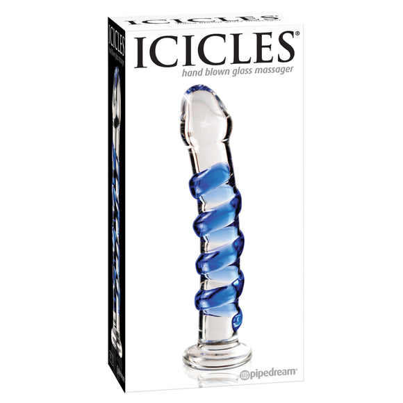Glass Blue Swirl Icicle
