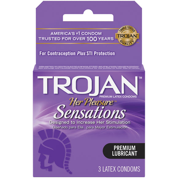 Trojan Her Pleasure Sensations Condoms (3 Pack)