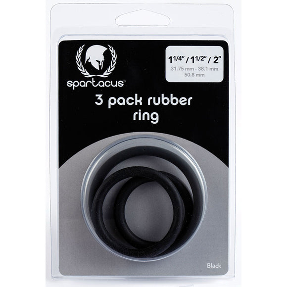 Spartacus Cock Ring Rubber-Black (3 Pack)