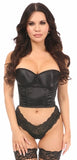 Lavish Satin Underwire Short Bustier W/ Zipper - 3 Color Options