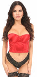 Lavish Satin Underwire Short Bustier W/ Zipper - 3 Color Options