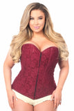 Lavish Wine Lace Overbust Corset w/Zipper