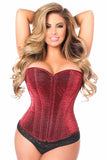 Lavish Red Glitter Front Zipper Corset