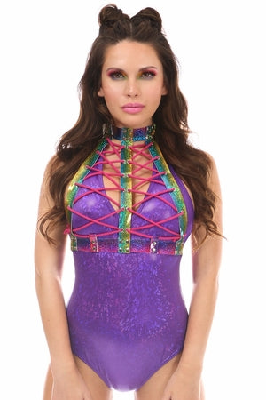Rainbow Lace-Up Front Harness